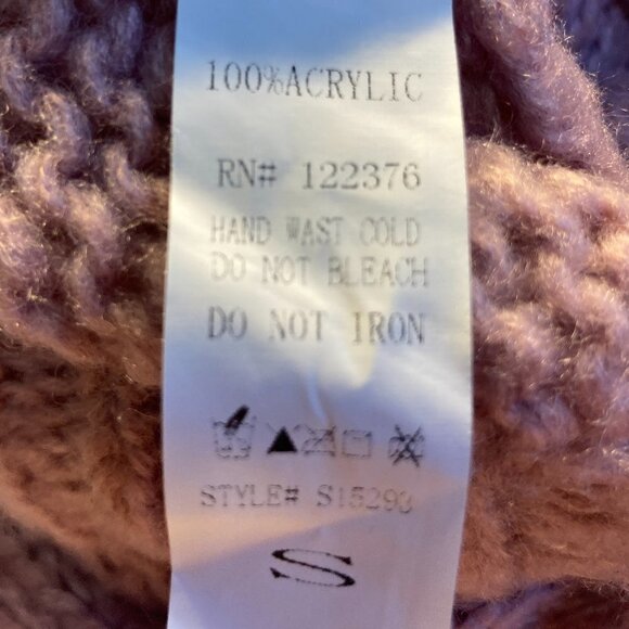 Mustard Seed SZ S Lilac soft slouchy boxy oversized cowl neck sweater - Picture 5 of 7